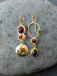 Vintage Colored Personalized Earrings With Creative Geometric Asymmetry Handmade Earrings For Women