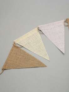 Banner decorativ din in gros, 3,5 m, 12 buc., model Ombre - pentru petrecere de ziua de naștere, clasă, școală, carnaval, evenimente în aer liber, evenimente mari, ceremonii de absolvire, nuntă, grădină, decorare de perete și decorare interioară - Degrade bej - Vizualizare 7