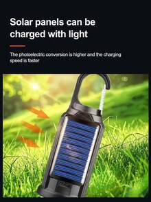 1件-3件裝戶外LED太陽能充電燈泡 高亮度緊急燈 附掛鉤 便攜露營釣魚手提燈 夜燈 雪花造型戶外太陽能燈 - 暖白色 - 查看 5
