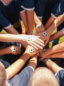 1卷/500张足球卷个性创意足球贴纸卡通贴纸包装密封足球比赛装饰贴纸欢呼贴纸，学校用品，返校