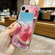 Funda para móvil con ranura para tarjetas. Compatible con phone 16, 15, 14, 13, 12 y 11. Permite guardar tarjetas y fotos. Diseño elegante y sencillo, transparente, esquinas reforzadas, anticaídas, con orificios para tarjetas. - Colores mixtos 1 - Ver 2