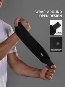 VBOSI 1pc Adjustable Neoprene Wrist Wrap - Lightweight & Breathable With Ventilation Holes, Unisex, Ideal For Weightlifting, Cycling And Other Sports, Gym Wrist Wrap Accessory - Black - View 4