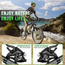 Daeidl 1pair Bicycle Brake Levers Shifter 3x7 21 Speed Shifter With Gear Indicator And V Brake Cable For Moutain Bike, Road Bike, MTB, BMX, Fixie Gear, Cycling