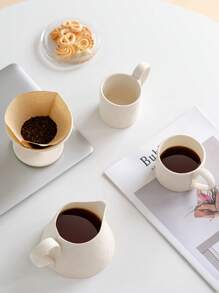 Ceramic Coffee Sharing Pot, Rough Terra Cotta Coffee Hand Brewing Filter Cup, Personalised Cream Wind Ins Coffee Mug For Bff Coffee Utensils Gift.