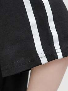 时尚女士插肩袖条纹宽松休闲T恤