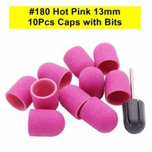 Easy Nail 10 Pcs Purple Nail Sanding Caps With Bit Nail Drill Bits For Foot File Callus Remover, Manicure Pedicure Nail Polisher #80 #120 #180 - Multicolor - View 34