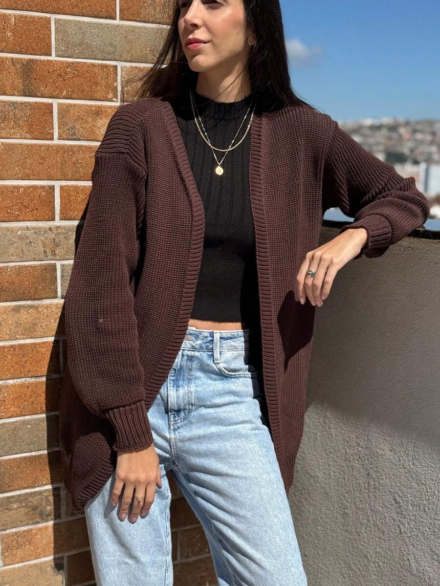 WINTER CARDIGAN COAT COLD HOT LINE - 鏽棕色 - 查看 1
