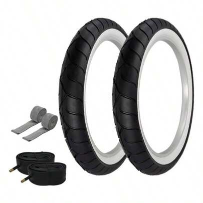 Pair Of Bicycle TIRE Fat Bike BMX/Electric Slick Clincher TIRE In 24 X 4.1/4 Black/White SIDEWALL(2) Tires W/Tubes  Rim Strips P1077