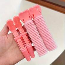 4 件套卷发器专业美容工具，丰盈卷发管，蓬松八字形丰盈夹，塑料发根空气刘海卷发夹卡，适合普通发质的手动卷发器，返校、旅行度假必备品，女士发饰