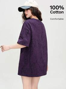 Cat Print Loose Casual Short Sleeve T-Shirt, Everyday Wear