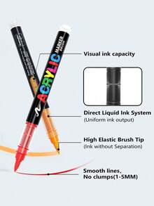 240 Color Direct Liquid AcrylicMarker Pens,Students Use ArtProfessional Drawing Drawing ColorSoft-Head Marker Paper-TightStackable Diy Graffiti Coloring BookColoring Pen Can Draw Glass StoneWaterproof Body Painting BrushChristmas Gift - Multicolor - View 9