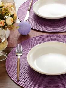 6pcs/Set 15-Inch Round Woven Placemat, Washable Anti-Slip Dining Table Mats