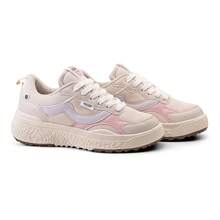 Akion Old School Casual Skater Sneakers Black With White Pattern For Gym Walking Running Training Outings - Màu be với màu hồng 2845 - Xem 5