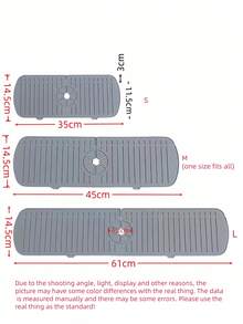 1 cái Tấm chắn nước vòi bếp nâng cấp 24.02/17.72/13.78 inch, Thảm silicon cho vòi bếp, Miếng lau khô vòi, Nút chặn nước vòi, Rào chắn nước vòi, Tấm chắn bồn rửa - Thảm chống bắn nước silicon, Thiết bị chống thấm đa chức năng cho bồn rửa nhà bếp và phòng tắm. - Xám - Xem 3