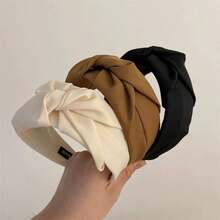 素色面料宽扭纹发带，百搭简约发饰，秋季发饰 - 彩色 - 查看 8