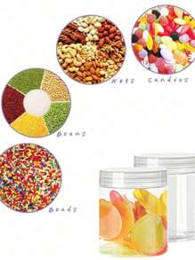 10/20 piezas Tarros de plástico transparentes con tapas, recipientes redondos para almacenamiento de slime, almacenamiento de artículos de manualidades DIY, almacenamiento de accesorios de joyería y muestras