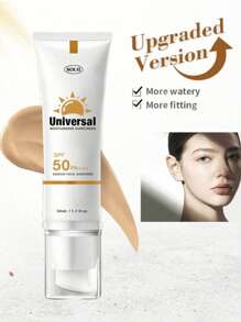 Crema solar facial con color FPS 50, hidratante y no grasa, con protección UVA/UVB, resistente al agua, apta para todo tipo de piel, tamaño de viaje.