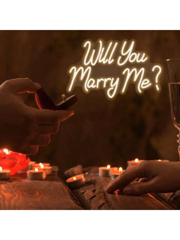 Willst du mich heiraten? - Neon-Schild, warmweißes Licht, dimmbar, USB-betrieben Wanddekoration für Verlobungsparty, Wohnzimmer, Schlafzimmer, Hochzeitsdekoration - Valentinstags-Geschenk