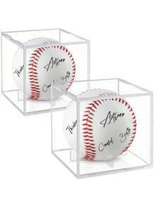 1pc Baseball Display Case, 1 Pack, UV-Protected Sports Collectible Baseball Stand Acrylic Cube Souvenir Display Case, Official Baseball Autographed Display Case, Fits Official Size Baseball, Baseball Not Included,Merry Christmas,Christmas ,Xmas - Multicolor - View 2