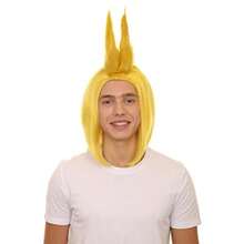 MAdult Men's 20" Inch Long Length Spiked Halloween Cosplay All Might Costume Wig Synthetic Soft Fiber Hair Perfect For Your Next Video Game Convention And Group Anime Party!7001 - Màu vàng - Xem 1