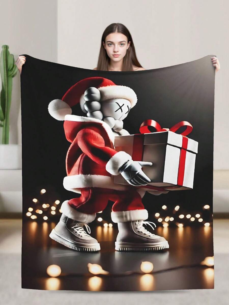 Kawss Kawaii Kaw  Anime-Themed Plush Flannel Blanket - Soft Cozy All-Season Throw For Couch, Bed & Home Decor,Print Blanket Perfect Valentine's Day Or Birthday Gift In Mixed Colors