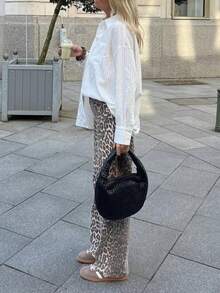 Women's Textured Sheer Striped Long Sleeve Casual Business Blouse, Autumn/Winter - White - View 6