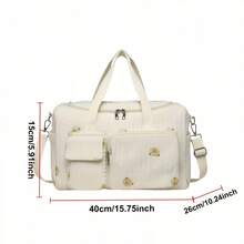 2025新款高品质波士顿风格韩版孕妇手提包大容量刺绣多功能孕妇旅行托特包单肩包 - 彩色 - 查看 3