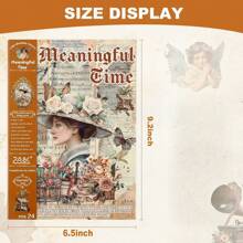 复古剪贴簿贴纸 480 张预切人物/花朵贴纸，适用于剪贴簿，和纸贴纸，用于日记，日记贴纸，成人剪贴簿用品 - 彩色 - 查看 3