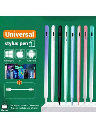 Universal Capacitive Pen, Multi-Color Universal Handwriting Pen, Suitable For Android / Windows Tablet, Mobile Phone, Touch Pen, Capacitive Pen, Compatible With 95% Of The Market Tablet, Best Writing Angle 45 Degrees, Does Not Support Anti-Touch Writing