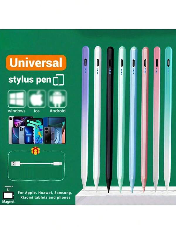[Caneta Stylus Universal para Carregamento Rápido] Uma caneta stylus para tablets móveis de última geração, compatível com diversos dispositivos, incluindo iPads de 9ª e 10ª gerações, Apple Pencil de 2ª geração e iPad Pro modelos 11/12.9 (3ª, 4ª e 5ª gerações). Suporta carregamento rápido e é compatível com iPad Mini 5/6, iPad 6/7/8, iPad Air 3/4/5 e Apple Pencil, compatível com iPads de 2018 a 2024.