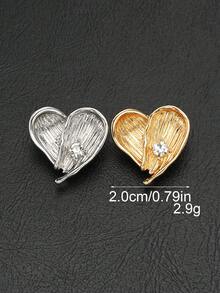 8颗/套 不对称心形条纹水钻金属纽扣，用途广泛，可用于衬衫、开衫、连衣裙、西装、外套、夹克、DIY鞋子、帽子、包包、礼品盒、手工艺品等。 - 彩色 - 查看 3