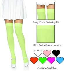 Women's Solid Hue Thigh Highs Puh6dian