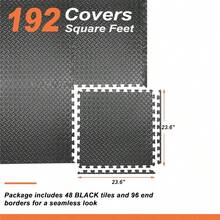 24/48 Tiles Gym Flooring Gym Mats Exercise Mat For Floor Workout Mat Foam Floor Tiles For Home Gym Equipment Garage - 四十八 黑色 - 查看 4