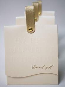 10 件优雅提手礼盒、手提袋、婚礼礼盒、包装盒、甜蜜婚礼回礼盒、“幸福时刻”设计派对包装盒，适用于婚礼、生日装饰、婚礼新娘送礼会装饰、宾客礼物、婚礼用品、礼品包装、婚礼装饰、包装盒、婚礼用品、圣诞节、万圣节、情人节、母亲节、庆典、派对、伴娘礼物 - 米色 - 查看 8