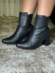 Women Mid-Calf Boots - Black - View 1