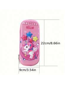 1pc 3D Cartoon EVA Waterproof Writing Pen Stationery Storage Case - Back To School - Multicolor - View 3