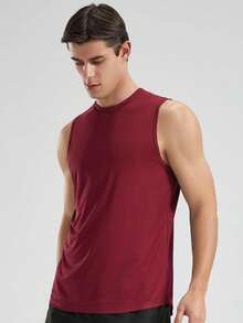 男士运动背心，健身跑步休闲T恤，超轻 - 紅色 - 查看 10