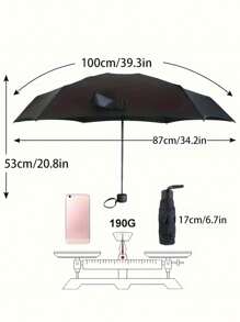 超轻小巧便携胶囊伞防紫外线伞迷你五折伞适用于学校、办公室、家居、旅行、返校用品