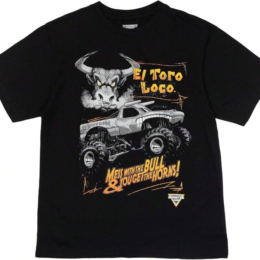 Monster Jam Adult T-Shirt El Toro Loco Megalodon - black7 - 查看 1