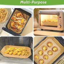 200pcs Of Extended Fryer Paper, 8.5/5.5in Air Fryer Paper, French Fry Pizza Chicken Wing Pad Paper, Air Fryer Food Basket Pad Paper, Kitchen Microwave Fryer Paper Pad Paper, Plate Decoration, Food Tray Pad Paper, Kitchen Accessories, Party, Party, Wedding Food Pad, Gift, 200/100/50pcs To Choose From - Multicolor - View 7