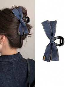 1 件大号缎带蝴蝶结发夹，高端奢华发饰，适合优雅的发髻，公主风格，蝴蝶结配饰，学校用品，大学