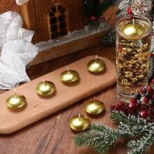 Set Of 40 Gold Floating Unscented Candles Perfect For Weddings Parties Spa Bathtub And More! - Gold - View 3