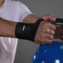 VBOSI 1pc Adjustable Neoprene Wrist Wrap - Lightweight & Breathable With Ventilation Holes, Unisex, Ideal For Weightlifting, Cycling And Other Sports, Gym Wrist Wrap Accessory - Black - View 8