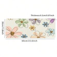 大型夏季花卉游戏鼠标垫 - 防滑橡胶底座桌面垫 - 35.4x15.7 英寸，时尚办公桌配件，适用于笔记本电脑、家用办公桌、游戏礼品、学习用品、返校季游戏鼠标垫、办公桌配件、办公用品、桌面垫