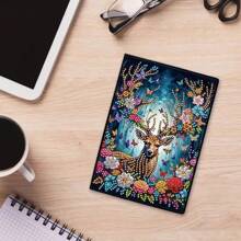 1 Conjunto Kit de Pintura de Diamante DIY - Caderno de Couro Falso Preto, Material Artesanal para Casa, Escritório e Escola, Presente Perfeito para Volta às Aulas ou Acessório de Mesa Criativo, Presente Ideal para Artesãos | Artesanato Feito à Mão Exclusivo