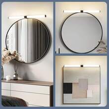 Luz de espejo para baño - Lámpara de baño LED de 40 CM, 6W, lámpara de pared con abrazadera, resistente al agua IP44, luz blanca neutra de 4000K, moderna lámpara de baño blanca para gabinete de baño, sótano, cocina