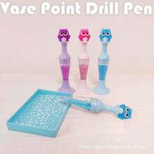 Diamond Painting Tool, Non-Automatic Diamond Art Painting Pen, Vase Shape Diamond Dot Painting Tool Set, Exquisite Appearance, Easy To Hold, Suitable For Diamond Painting And Handicrafts, Nail Art Application Pointed Tip, DIY Diamond Art Painting Kit Accessories - 貓頭鷹粉紅色 - 查看 8