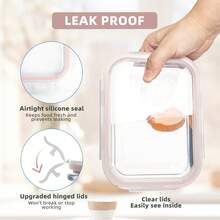 20 Pieces Glass Meal Prep Containers With Steam Vent, Food Storage Containers With Airtight Lids, For Home Kitchen Office Lunch Portion Control (10 Containers+10 Lids), Freezer And Refrigerator - 粉色 - 查看 4