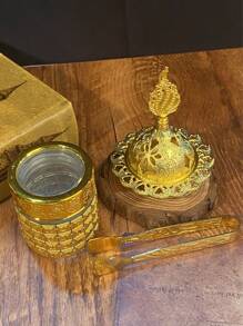 1 pieza/set Un quemador de incienso de hierro forjado simple y elegante. Con tapa, quemador de aromaterapia, decoraciones, quemador de incienso, quemador de incienso, perfume para el hogar, decoración del hogar. Es adecuado para la decoración del hogar, dormitorios, salas de estar (como centros de mesa), oficinas, lugares de yoga y fiestas para crear una atmósfera elegante. También se puede usar para la decoración de templos.