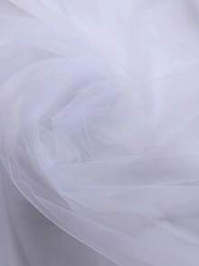 1 Pc 30ft/800cm Elegant White Voile Wedding Arch Curtain, Suitable For Ceremony And Reception Decor, Perfect For Wedding Arch, Engagement Ceremony And Holiday Decoration - Made Of Acetate Fiber, No Power Required